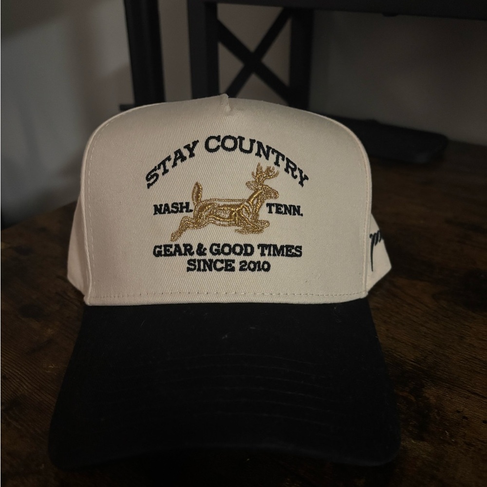 Black and White Trucker Hat with Mesh Back
